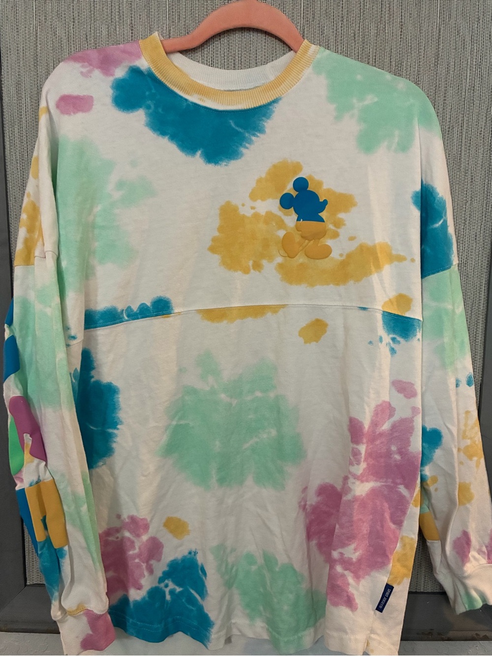 Tie-Dye Pastel Mickey Graphic Long Sleeve Tee spirit jersey S
